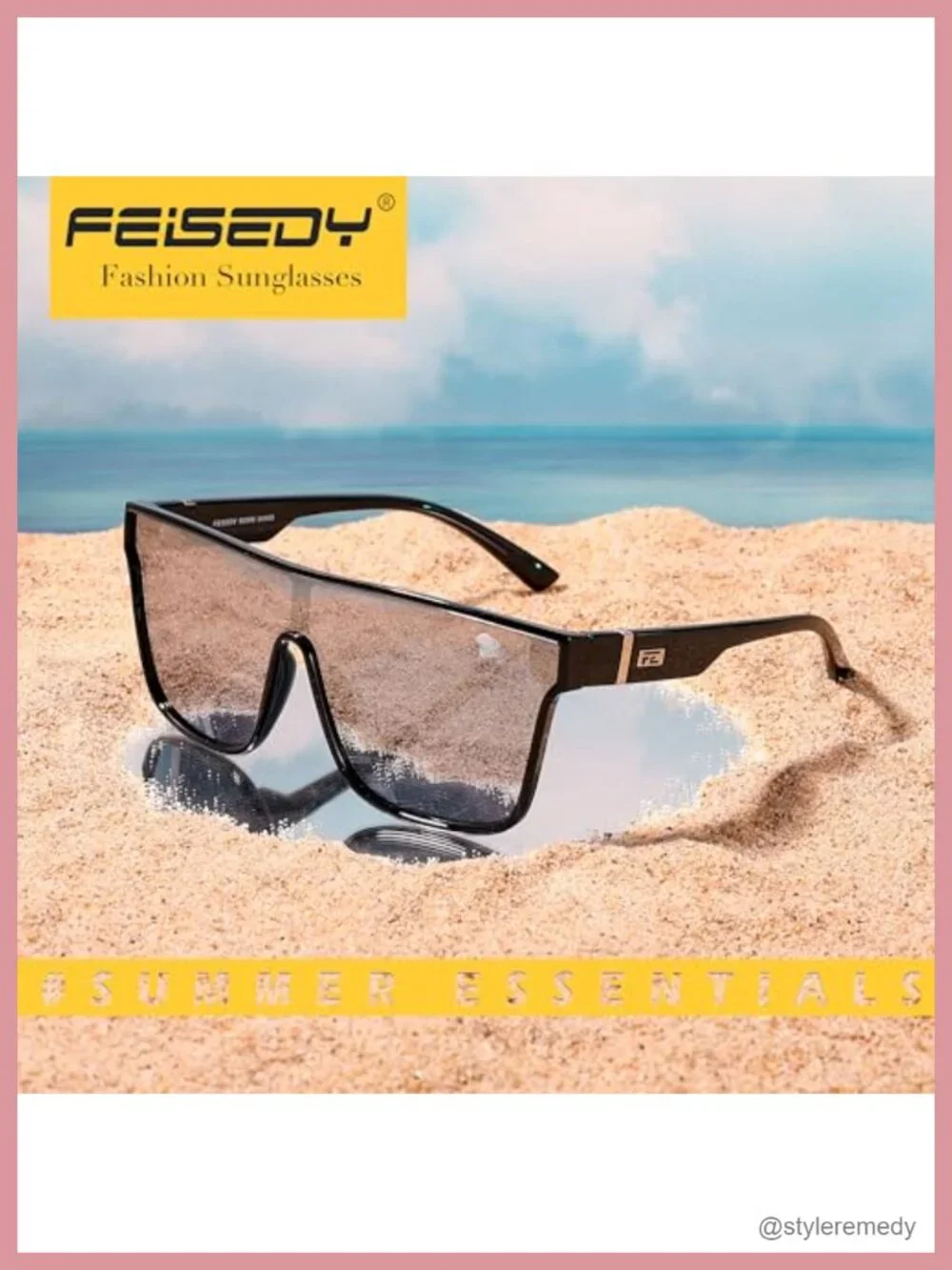 Oversized Square Mirrored Sunglasses with UV400 Protection